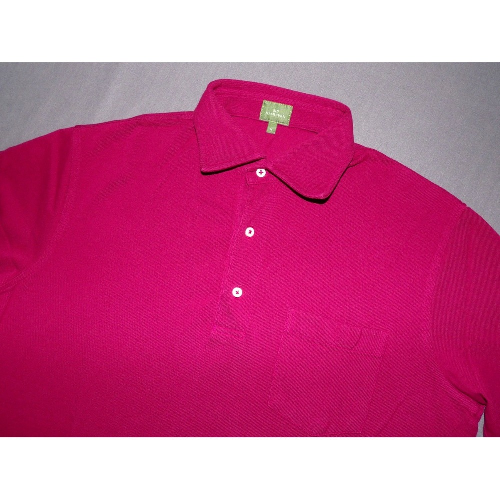 Sid Mashburn Short Sleeved Raspberry Knit Cotton Polo Shirt Men's Medium